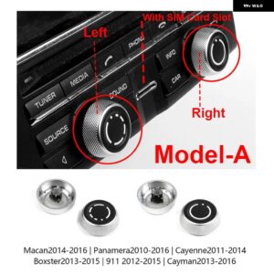 ポルシェ コンソール オーディオ ボリューム ラジオ ノブカバー CDマルチメディア コントロール スイッチ ボタン マカン パナメーラ カイエン - Model-A Left Right