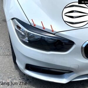 BMW 1シリーズ F20 F21 ハッチバック 118I 120I 2015-2019 フロント ヘッドランプ ヘッドライト ランプカバー 眉 ヘッドライト アイブロウ トリム - Carbon Fiber