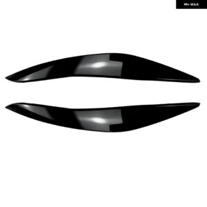 BMW 5シリーズ F10 F11 F18 520I 525I 530I 535I 2011-14 フロント ヘッドライト ランプカバー トリム ヘッドライト ヘッドランプ アイブロウ眉 - Glossy black