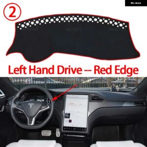 テスラ ダッシュボード カバー ライトパッド 計器プラットフォームカバー マットカーペットアクセサリー モデル S 2013-2022 を回避 - Red Edge