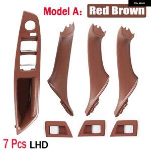 BMW カーボン LHD 車内ドアハンドル 5シリーズ F10 F11 520D 525D 530D 535I インナー パネル プル トリム カバー - Model A Redbrown