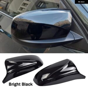 BMW 2個 バックミラー サイド ウイング 明黒パターンミラー カバー キャップ X5 E70 X6 E71 2008-2013 - bright black 2pcs