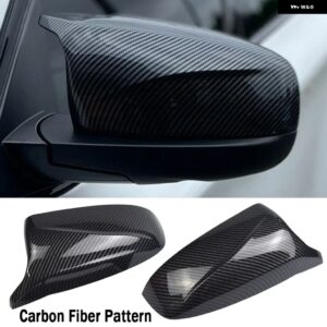BMW 2個 バックミラー サイド ウイング 明黒パターンミラー カバー キャップ X5 E70 X6 E71 2008-2013 - carbon fiber 2pcs