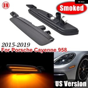 ポルシェ LED サイドマーカーランプ ウィンカーライト カイエン 958 2015-19 - Smoked