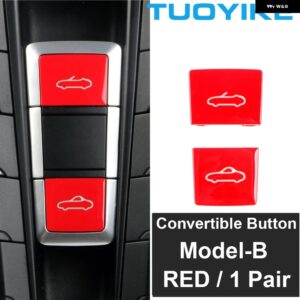 ポルシェ インテリア サンルーフ 天窓 コンバーチブル トップ プッシュ スイッチ オン オフ ボタン コントロール トリム クーペ 911 718 - Convertible RED B