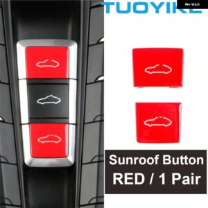 ポルシェ インテリア サンルーフ 天窓 コンバーチブル トップ プッシュ スイッチ オン オフ ボタン コントロール トリム クーペ 911 718 - Sunroof RED 1 Pair