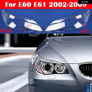 BMW 5シリーズ E60 E61 530I 523 525 2002-2009 レンズ ケース クリアランプシェード ヘッドライト カバー カーライト ランプシェル ヘッドランプ - Left