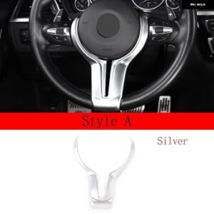 BMW F20 F22 F21 F30 F32 F33 F36 F06 F12 F13 X5 F15 X6 F16 Mスポーツ カーボン ステアリングホイール トリム カーアクセサリー - Style A Silver