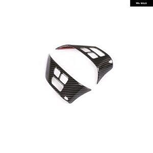 2個 BMW X1 E84 2010-2013 BMW E90 E92 3シリーズ 2005-2012 ABSクロームカー ステアリングホイール ボタン フレーム アクセサリー - carbon fiber