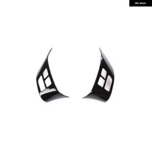2個 BMW X1 E84 2010-2013 BMW E90 E92 3シリーズ 2005-2012 ABSクロームカー ステアリングホイール ボタン フレーム アクセサリー - Glossy black
