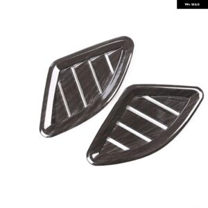 2個パック ABSクロームカーボン カー ダッシュボード サイド エアコン ベントカバー トリム BMW X1 F48 2016-2019 カーアクセサリー - Black Wood Grain