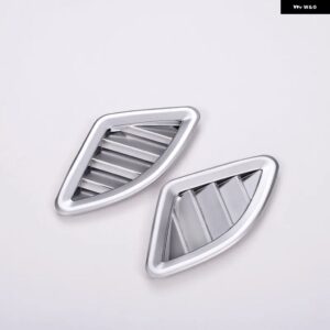 2個パック ABSクロームカーボン カー ダッシュボード サイド エアコン ベントカバー トリム BMW X1 F48 2016-2019 カーアクセサリー - Silver