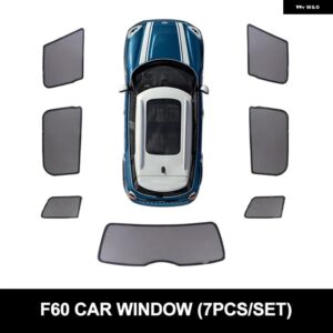 マグネット式車サイドリアサンシェード ミニクーパー F54 F55 F60 R60 バイザー カーテン クールダウンカバー 日焼け止め 断熱 車アクセサリー - F60(7PCS)
