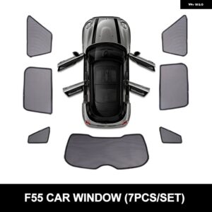 マグネット式車サイドリアサンシェード ミニクーパー F54 F55 F60 R60 バイザー カーテン クールダウンカバー 日焼け止め 断熱 車アクセサリー - F55(7PCS)