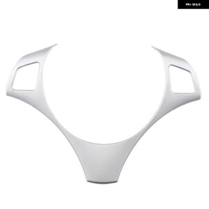 JAMEO AUTO カーボン カーアクセサリー BMW X1 E84 2009 - 2016 ステアリングホイール パネル 装飾 カバー トリム ステッカー - Silver Style B