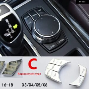車用マルチメディア ボタン 装飾 カバー フレーム トリム BMW F25 F26 F06 F07 G38 F15 F16 F10 F30 6/7シリーズ F20 F34 F36 F21 F48 - 1 set5