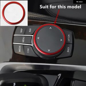 車用マルチメディア ボタン 装飾 カバー フレーム トリム BMW F25 F26 F06 F07 G38 F15 F16 F10 F30 6/7シリーズ F20 F34 F36 F21 F48 - red