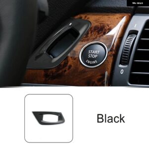 ステンレス 製キーホール パネル 装飾 カバー トリム BMW X5 X6 E70 E71 LHD カー スタイリング インテリア アクセサリー - black