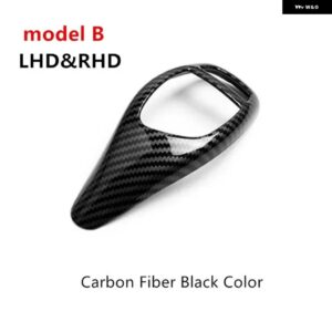 カーボン スタイル ギア シフト ハンドルスリーブカバー トリム BMW F20 F21 F22 F23 F30 F31 F34 F35 F32 F33 F36 インテリア アクセサリー - model B Black