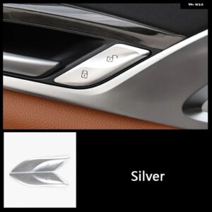 カー スタイリング コンソール ギア シフト マルチメディア ボタン カバー デコレーション ステッカー BMW 5シリーズG30 G38 2018-2021 インテリア - door lock silver