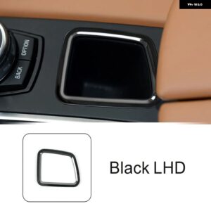 ステンレス センター コンソール ギア シフト 収納 ボックス フレーム 装飾 カバー トリム BMW X5 X6 F15 F16 LHDカー スタイリング インテリア - black