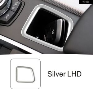 ステンレス センター コンソール ギア シフト 収納 ボックス フレーム 装飾 カバー トリム BMW X5 X6 F15 F16 LHDカー スタイリング インテリア - Silver