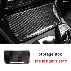 カーボン 中央 収納 ボックス パネル カバー トリム BMW F10 F18 5シリーズ 2011-2017 カー スタイリング 内装 灰皿 スパンコール 装飾 - Storage Box