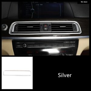 カー スタイリング センター コンソール エアコン ベント フレーム 装飾 カバー トリム BMW 7シリーズF01 F02 2009-2014 インテリア - Silver
