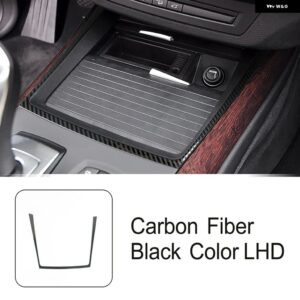 ステンレス センター コンソール ウォーターカップ ホルダー フレーム 装飾 カバー トリム BMW X5 E70 2008-2013 LHDカー スタイリング インテリア - Carbon fiber color