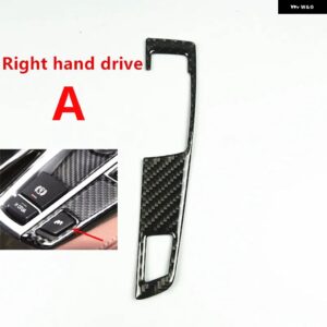 ブラックカーボン ギア シフト ボタン パネル 装飾 カバー トリム カー スタイリング BMW 5シリーズ5GT F10 F07 X3 F25 X4 F26 RHD LHD - A RHD