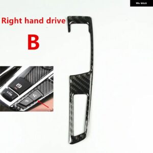 ブラックカーボン ギア シフト ボタン パネル 装飾 カバー トリム カー スタイリング BMW 5シリーズ5GT F10 F07 X3 F25 X4 F26 RHD LHD - B RHD
