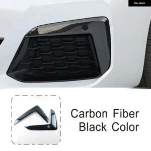 ステンレス 製フロント フォグランプ フレーム 装飾 カバー トリム BMW 5シリーズ G30 G38 2018-2022 カー スタイリング 外装 アクセサリー - Carbon fiber color