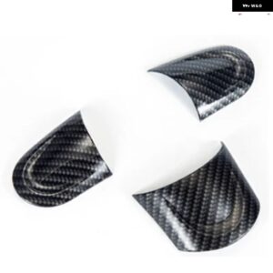 3PCS 車用 ステアリングホイール カバー ステッカー ミニクーパー R55 R56 R57 R60 R61 車両アクセサリー 内装 装飾 ケース - Carbon fiber No hole