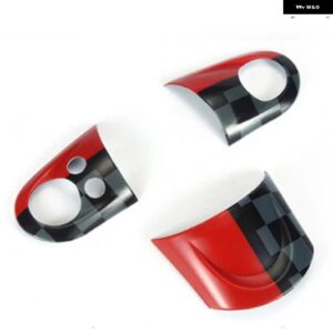 3PCS 車用 ステアリングホイール カバー ステッカー ミニクーパー R55 R56 R57 R60 R61 車両アクセサリー 内装 装飾 ケース - For JCW