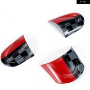3PCS 車用 ステアリングホイール カバー ステッカー ミニクーパー R55 R56 R57 R60 R61 車両アクセサリー 内装 装飾 ケース - FOR JCW No hole