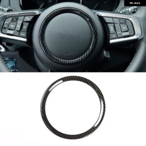 ジャガー XFL F-PACE XE XEL X761 X760 ABS カーボン/ブラック カー ステアリングホイール リング 装飾 ステッカー カーアクセサリー - carbon fiber