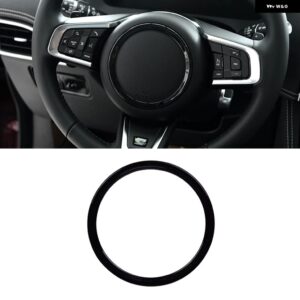 ジャガー XFL F-PACE XE XEL X761 X760 ABS カーボン/ブラック カー ステアリングホイール リング 装飾 ステッカー カーアクセサリー - Glossy black