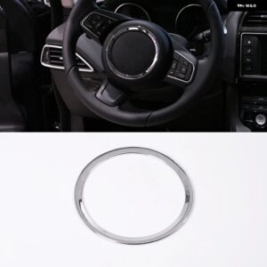 ジャガー XFL F-PACE XE XEL X761 X760 ABS カーボン/ブラック カー ステアリングホイール リング 装飾 ステッカー カーアクセサリー - Mirror Silver