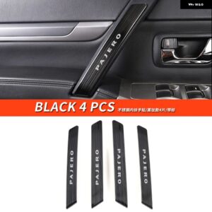 三菱 パジェロ アクセサリーV93V97V98 ドアハンドル カバー パジェロ IOフルピニン モンテロ カスタム インテリア デコレーション - Black 4-Pcs