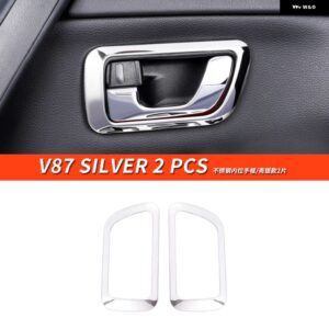 三菱 パジェロ アクセサリーV7375V87V93V9798ドアノブ フレーム カバー パジェロ IOフルピニン モンテロ カスタム デコレーション - V87 Silver 2 PCS