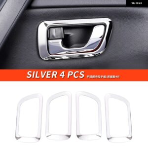 三菱 パジェロ アクセサリーV7375V87V93V9798ドアノブ フレーム カバー パジェロ IOフルピニン モンテロ カスタム デコレーション - Silver 4-Pcs