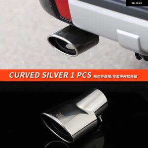 三菱 パジェロ アクセサリー テールスロートマフラー テールセクション ノイズ低減 パジェロ IOFULL PININ V73V75V77V87V93V95V97V98 - Curved Silver