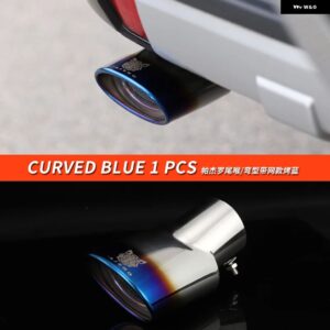 三菱 パジェロ アクセサリー テールスロートマフラー テールセクション ノイズ低減 パジェロ IOFULL PININ V73V75V77V87V93V95V97V98 - Curved Blue