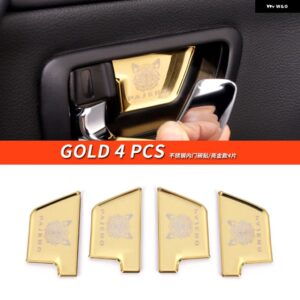 三菱 パジェロ アクセサリーV7375V87V93V97内側ドアノブカバー パジェロ IOフルピニン モンテロ カスタム デコレーション - Gold 4 PCS
