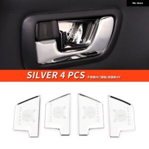 三菱 パジェロ アクセサリーV7375V87V93V97内側ドアノブカバー パジェロ IOフルピニン モンテロ カスタム デコレーション - Silver 4-Pcs