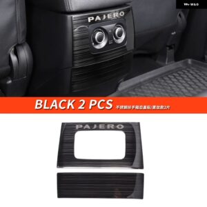 三菱 パジェロ アクセサリーV87V93V97中央 収納 ボックス バックカバー パジェロ IOフルピニン モンテロ カスタム デコレーション - Black 2-Pcs