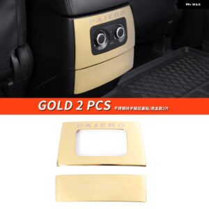 三菱 パジェロ アクセサリーV87V93V97中央 収納 ボックス バックカバー パジェロ IOフルピニン モンテロ カスタム デコレーション - Gold 2 PCS