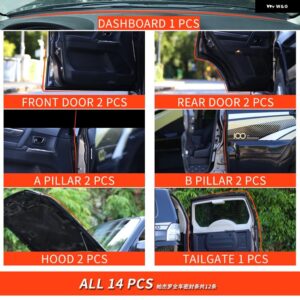 三菱 パジェロ アクセサリーV73V75V77V87V93V95V97V98ドアシーリングストリップ パジェロ IOフルピニン モンテロ カスタム デコレーション - All 14 PCS