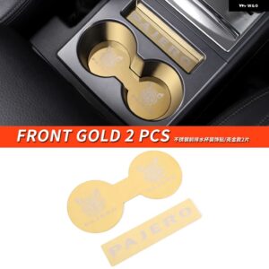 三菱 パジェロ アクセサリーV87V93V95V97V98カップ ホルダー デカール カバー パジェロ IOフルピニン モンテロ カスタム デコレーション - Front Gold 2 PCS