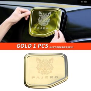 三菱 パジェロ アクセサリーV87V93V97燃料キャップカバー パジェロ IOフルピニン モンテロ カスタム 外装 装飾 - Gold 1 PCS